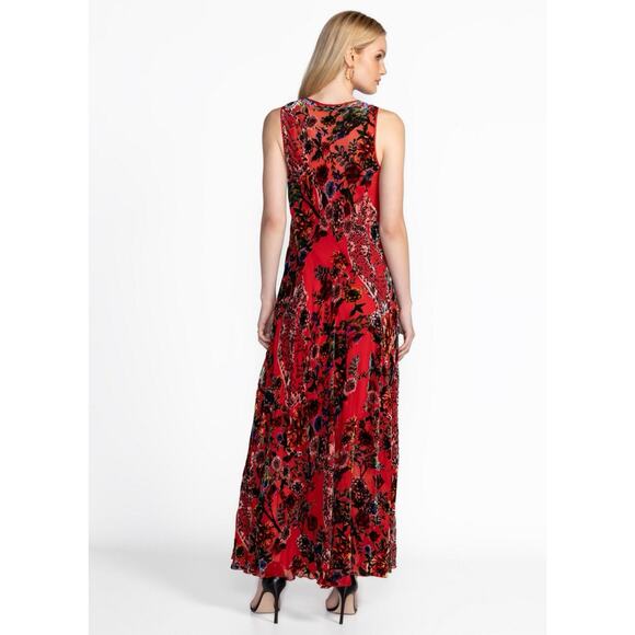NWT Johnny Was Bias Bobcat Forest Silk Blend Red Floral Maxi Dress - Picture 3 of 11